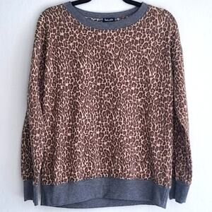 Splendid Sweatshirt Animal Print Brown Gray Size M Casual Luxe